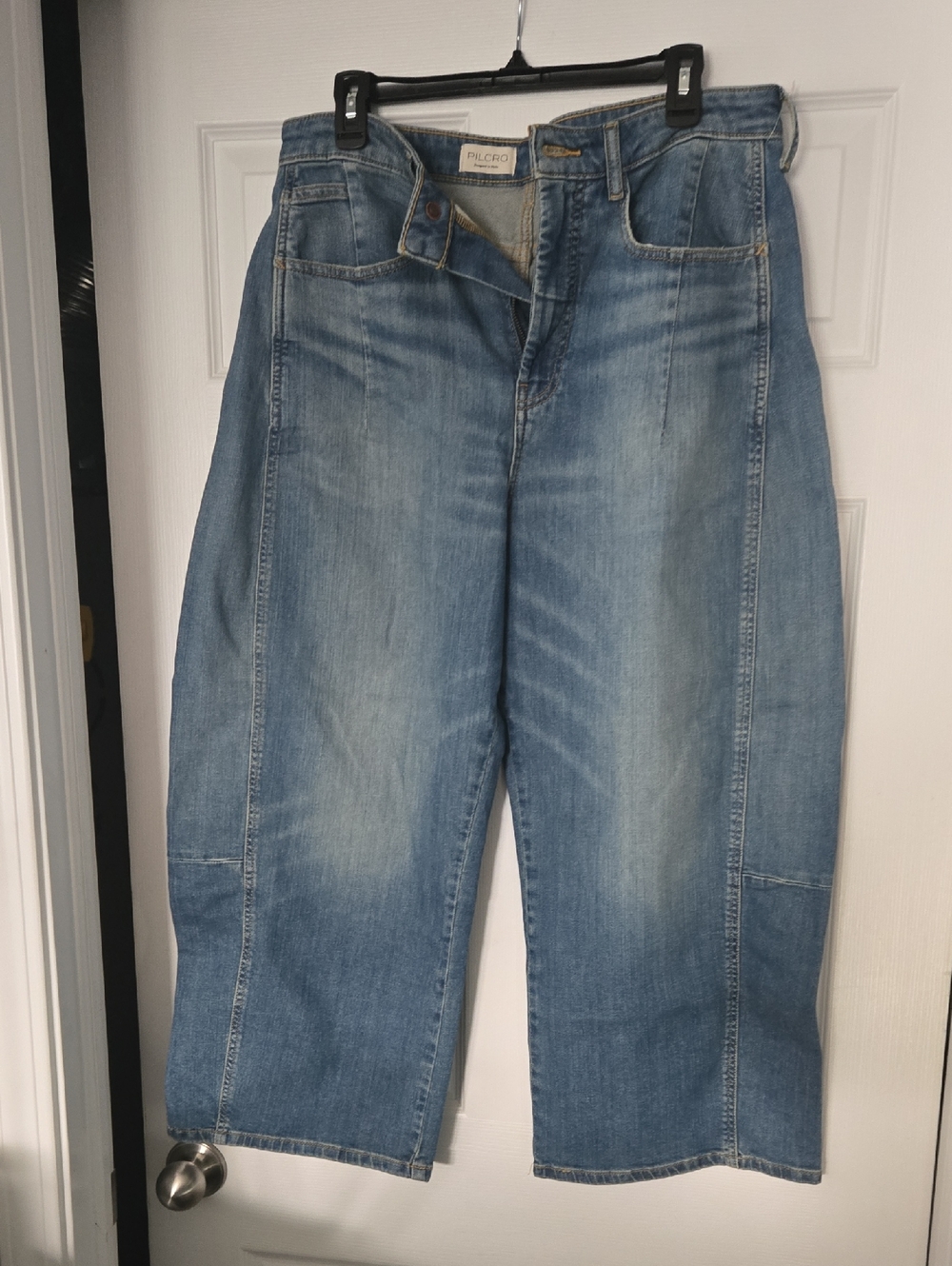 Anthropologie Light Blue Cropped Straight Jeans